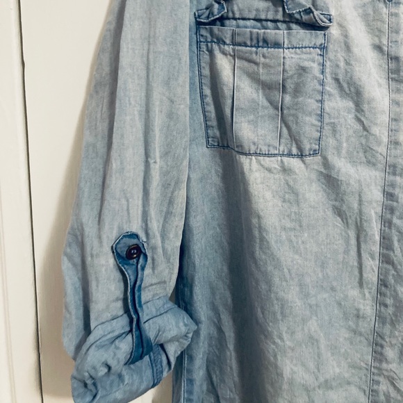 Vintage denim jean shirt dress 1990s mom teacher Y2K 00s 90s 80s Grunge - Picture 3 of 5